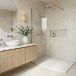 Ceramia PixL 140x90 cm receveur de douche rectangulaire à poser en résine composite avec surface effet pierre, blanc (CERAPX14090W)