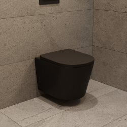 Rapid SL pack WC bâti-support + WC sans bride Ceramia avec abattant SoftClose + plaque noir mat (GRRCE14BMT01MAN-FR)