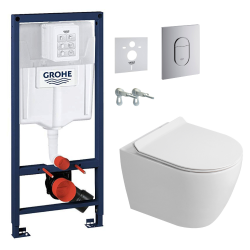 Rapid SL pack WC bâti-support + WC suspendu Ceramia PixL + abattant SoftClose + set d'isolation + plaque chrome (GRCEPXWT01-FR)