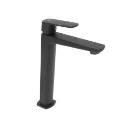 Mitigeur lavabo haut Feel, sans bonde, noir mat SATBSFEEL285C avec une garantie de 5 ans