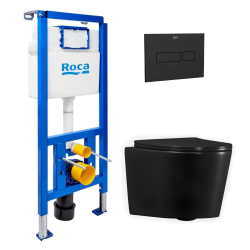 Duofix pack WC bâti-support + WC suspendu sans bride Ceramia avec abattant SoftClose + plaque (GEBCE14BMT01-FR)