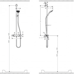 Set de douche SemiPipe Croma Select S Multi blanc/chromé (27247400)