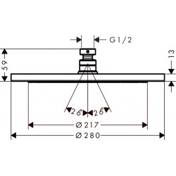  Douche de tête Croma 280 1jet (26220000)