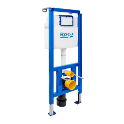 Pack WC suspendu complet avec bâti-support Roca, cuvette design sans bride et abattant soft-close
