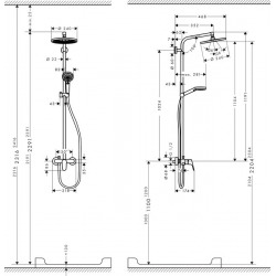 Set de douche Showerpipe Crometta S 240 1jet, mitigeur mécanique (27269000)