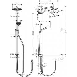  Set de douche Showerpipe Crometta S 240 1jet Reno EcoSmart (27270000)