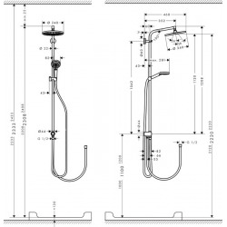 Set de douche Showerpipe Crometta S 240 1jet Reno EcoSmart (27270000)