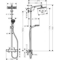  Showerpipe Crometta E 240 Set de douche 1 jet, Chrome  (27271000)