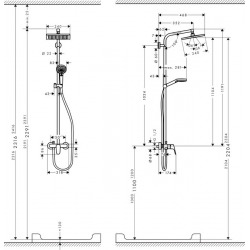 Set de douche Showerpipe Crometta E 240 1jet, mitigeur mécanique (27284000)