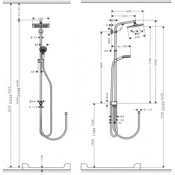 Set de douche Croma Showerpipe Crometta E 240 1jet Reno EcoSmart (27289000)