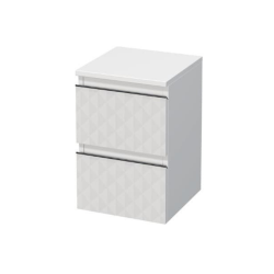 Cube Way 32,5x51x33 cm armoire murale de salle de bain basse, décoration pyramidale 3D, blanc mat (CUBE3DN322ZBP)