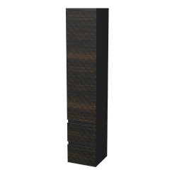 Cube Way 32,5x163x33 cm armoire de salle de bain murale, décoration pyramidale 3D, marron mate (CUBE3DV351DL2ZHP)