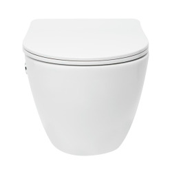Fusion WC japonais suspendu sans bride, chasse d'eau Vortex + abattant SoftClose, blanc (SATFUS11BFC)