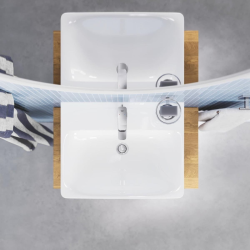  Dice mitigeur monocommande de lavabo à levier avec vidage, chrome brillant (1018560000)