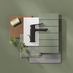  Dice mitigeur monocommande de lavabo à levier avec vidage, noir mat (1018562430)