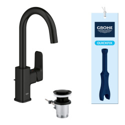 Dice mitigeur monocommande de lavabo 1/2" à levier tactile, taille L, noir mat (1018712430)