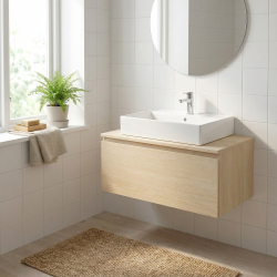 Swiss Aqua Technologies Lavabo à poser et à suspendre 60,5x46,5 cm blanc 1 trou pour robinet SAT Infinitio (SATINF6046)