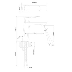 Mitigeur lavabo Feel, sans tirette, noir mat, (SATBSFEEL271C)