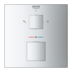Grohtherm Cube mitigeur thermostatique 2 sorties avec inverseur douche de tête / douchette, chrome (24154000)