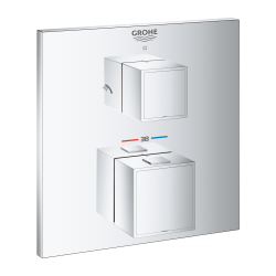 Grohtherm Cube mitigeur thermostatique 2 sorties avec inverseur douche de tête / douchette, chrome (24154000)