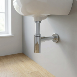 Siphon de lavabo universel design 100% métal chromé (SP SDCRK0)
