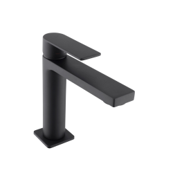  Set mitigeur lavabo + mitigeur monocommande cuisine avec douchette extractible 2 jets, noir mat (SATBSBW288C)