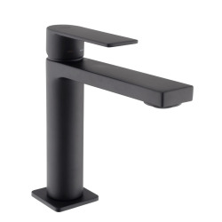  B-Way set mitigeur lavabo + mitigeur cuisine Ceramia Timeless acier inoxydable, douchette extractible, noir mat (SATTMLBM271)