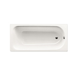Eurowa 170x70x39 cm baignoire rectangulaire 178 L en acier émaillé + pieds + vidage + siphon, blanc alpin (KW312-SETP6)