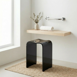 Siège de salle de bain PMR, Noir (SATSTOLPLASTC)