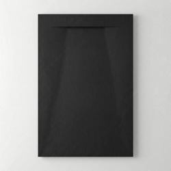 PixL 120x80 cm receveur de douche rectangulaire à poser BMC avec surface effet pierre, noir (CERAPX12080B)