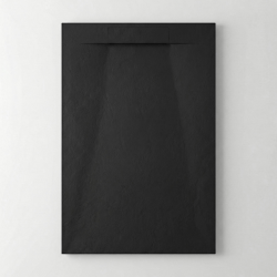 PixL 120x90 cm receveur de douche rectangulaire à poser BMC avec surface effet pierre, noir (CERAPX12090B)