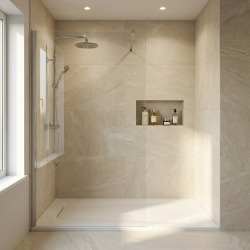  PixL 140x80 cm receveur de douche rectangulaire à poser en résine composite, surface effet pierre, blanc (CERAPX14080W)