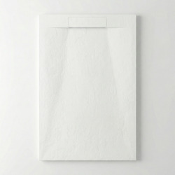 PixL 140x90 cm receveur de douche rectangulaire à poser BMC avec surface effet pierre, blanc (CERAPX14090W)