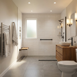 BEMETA Barre d’appui de douche murale PMR NERO – 32 cm – laiton – noir Bemeta  (135507670)