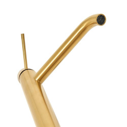  Aurum set mitigeur lavabo haut + mitigeur cuisine Ceramia Timeless acier inoxydable, douchette extractible, or  (SATBA185BG)