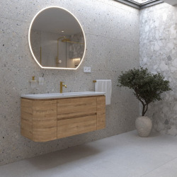 Aurum mitigeur lavabo sur pied 16,5 cm, à levier, sans vidage, or brossé (SATBAUR271BG)
