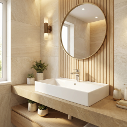 Swiss Aqua Technologies Lavabo à poser et à suspendre 80,5x46,5 cm blanc 1 trou pour robinet SAT Infinitio (SATINF8046)