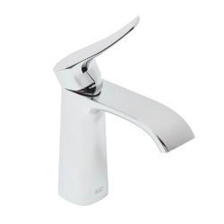  set mitigeur lavabo avec bec cascade + mitigeur cuisine, douchette extractible et bras pivotant, chrome (SATINFBSDBS271)