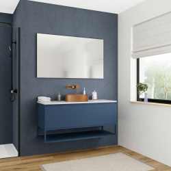Ceramia Nouveau meuble de salle de bain 120 cm, certifié FSC, bleu foncé (CERAMIA-1DB120)