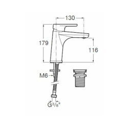 Anara mitigeur de lavabo à levier technologie ColdStart, avec vidage, chrome (A5A301BC0K)
