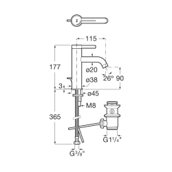 Ona mitigeur de lavabo à levier technologie ColdStart, avec vidage, chrome (A5A309EC00)