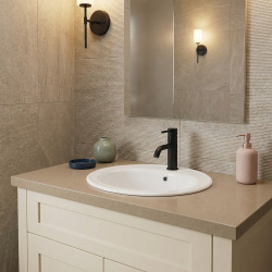 Vasque à encastrer 55 x 47,5 cm - blanc brillant - avec trop-plein - 1 trou de robinetterie centré - Multi Eur