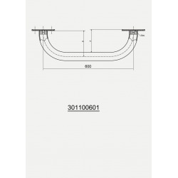  HELP Barre de maintien fixe 60cm, Acier inoxydable, Inox (301100601K)