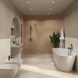 Ona mitigeur bain/douche mural à levier, sans ensemble de douche, noir mat (A5A029ENB0)