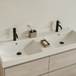 Ona mitigeur de lavabo à levier technologie ColdStart, avec vidage, noir mat (A5A309ENB0)