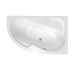 Siko 160 x 100 cm Fortuna Plus baignoire d'angle orientation droite en acrylique, sans pieds, blanc (FO1600PPLUS)