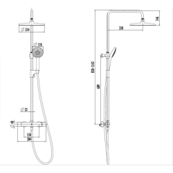 Système de douche SAT avec mitigeur thermostatique noir SATSSTKBC