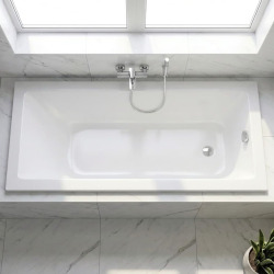  Aurum 160x70 cm baignoire rectangulaire en acrylique, orientation gauche et droite, sans pieds, blanc (SATVAUR16070)