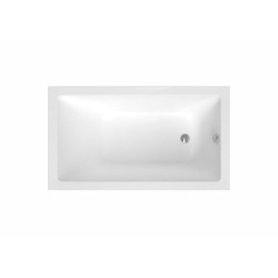 Aurum 150x80 cm baignoire rectangulaire en acrylique, gauche et droite, avec pieds + vidage + siphon, blanc (SATVAUR150-SET)