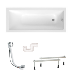 Aurum 150x80 cm baignoire rectangulaire en acrylique, orientation gauche et droite, sans pieds, blanc (SATVAUR150)